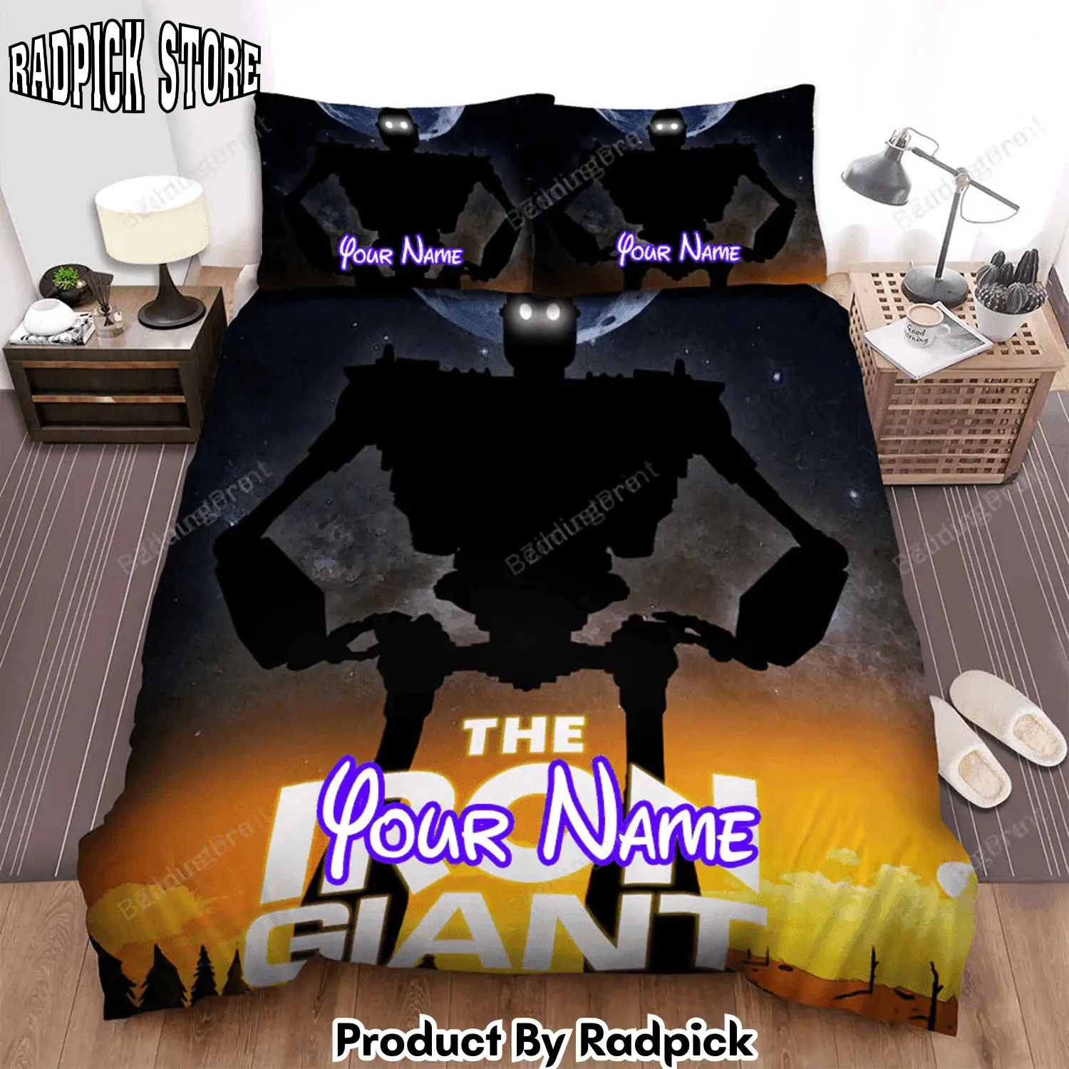Radpick the iron giant vacant lot movie poster bed sheets duvet cover personalized name bedding sets rp3271181